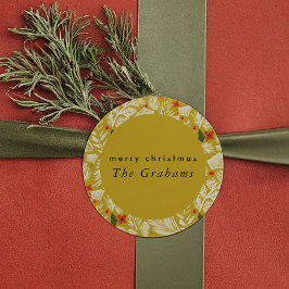 イエローフェスティブボタニカルホリデー ラウンドシール