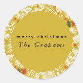 イエローフェスティブボタニカルホリデー ラウンドシール (正面)