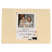 イエローフォトマザーズデイラージ抱き枕 ラージペーパーバッグ (裏面)