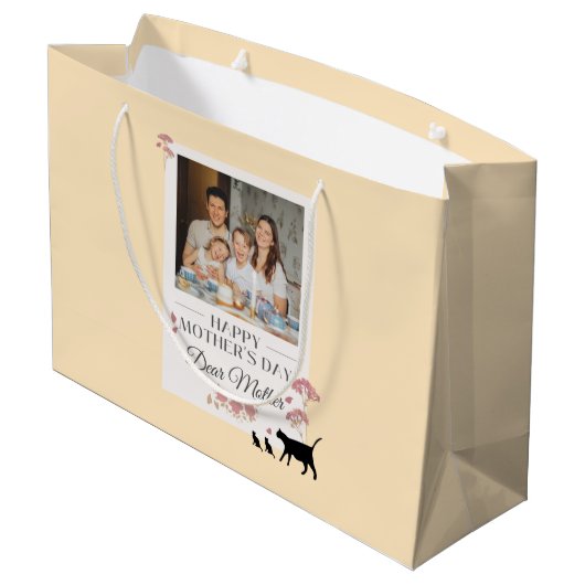 イエローフォトマザーズデイラージ抱き枕 ラージペーパーバッグ (裏面アングル)