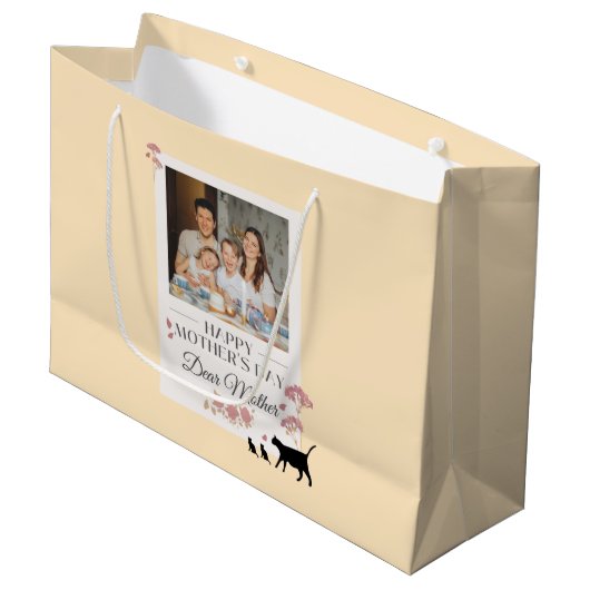 イエローフォトマザーズデイラージ抱き枕 ラージペーパーバッグ (正面アングル)