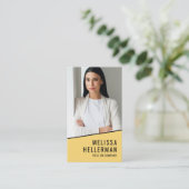 イエローフォトQRコード会社のロゴ垂直 名刺 (スタンド正面)