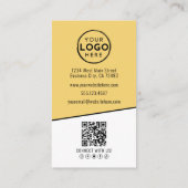 イエローフォトQRコード会社のロゴ垂直 名刺 (裏面)