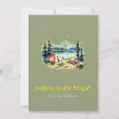 イエローフォントマウンテンクリスマスホリデーキャンプレイク シーズンカード (正面)