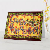 イエローフォークアロシアのートハッピーバースデー カード (黄色い花)