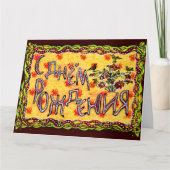 イエローフォークアロシアのートハッピーバースデー カード (正面)