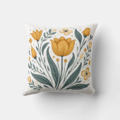 イエローフォークチューリップ装飾用クッション クッション (裏面)