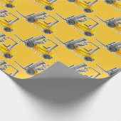 イエローフォークリフトトラック建築車 ラッピングペーパー (角)
