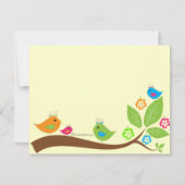 イエローフォー 鳥のベイビーシャワー招待状 招待状 (裏面)