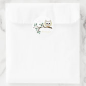 イエローフクロウありがとうシール ラウンドシール (バッグ)