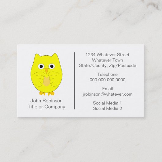 イエローフクロウデザイン 名刺 (正面)