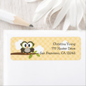 イエローフクロウ差出人住所ラベルカスタム ラベル (インサイチュ)