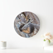 イエローフットロックワラビーKangaroo Australia ラージ壁時計 (ホーム)