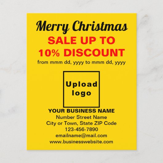 イエローフライヤーでのビジネスのクリスマスセール チラシ (正面)
