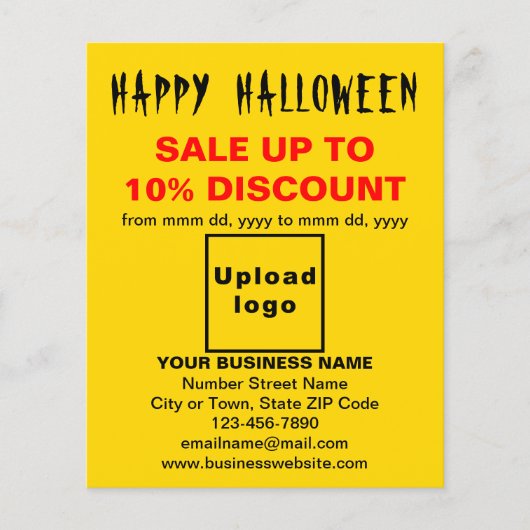 イエローフライヤーでのビジネスのハロウィーンの販売 チラシ (正面)