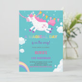 イエローフラッグスユニコーン誕生日招待状 招待状 (スタンド正面)