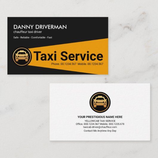イエローフラッシュライトナイトタクシー 名刺 (正面/裏面)