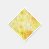 イエローフラワーのコックテールペーパーナプキン スタンダードカクテルナプキン (角)