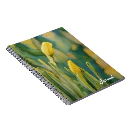 イエローフラワーアートダッフォディルブズパーソナルジャーナル ノートブック (右側)