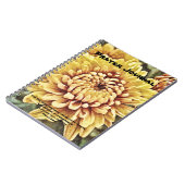 イエローフラワーアート祈りの言葉ジャーナル詩篇86:5 ノートブック (左側)