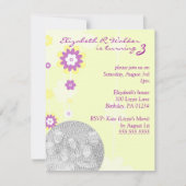 イエローフラワーガールズブリスデイパーティの招待状 招待状 (正面)