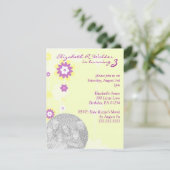 イエローフラワーガールズブリスデイパーティの招待状 招待状 (スタンド正面)