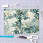 イエローフラワーグリーンフリージフローラデコパージュ 薄葉紙 (クラフト)