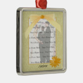 イエローフラワーシルバースクエアフォトオーナメント メタルオーナメント (右)