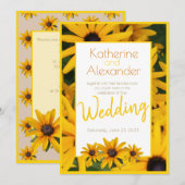 イエローフラワーシンプルウェディング 招待状 (正面/裏面)