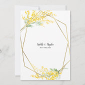 イエローフラワーズゴールデンフローラ金ゴールド結婚フレーム 招待状 (裏面)