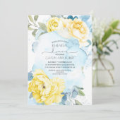 イエローフラワーズダスティブルーリハエレガントーサルディナー 招待状 (スタンド正面)