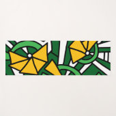 イエローフラワーズドードルアート ヨガマット (正面(横))