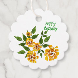 イエローフラワーズハッピーバースデーギフトラベル フェイバータグ