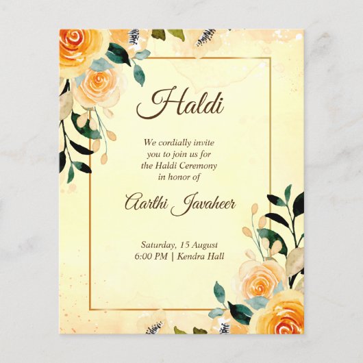 イエローフラワーズバジェットハルディピティ招待 (正面)