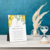 イエローフラワーズバプテスマ祈りの言葉 フォトプラーク (側面)