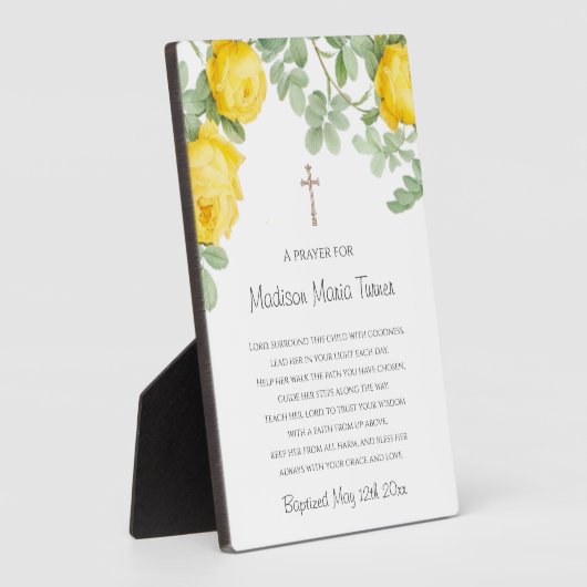 イエローフラワーズバプテスマ祈りの言葉 フォトプラーク (側面)