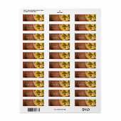 イエローフラワーズバーンウッドアンドパール差出人住所 ラベル (フルシート)