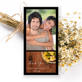 イエローフラワーズパールバーンウッドカントリーありがとう サンキューカード