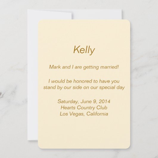 イエローフラワーズメイソンジャースブリデスメイドカード 招待状 (裏面)