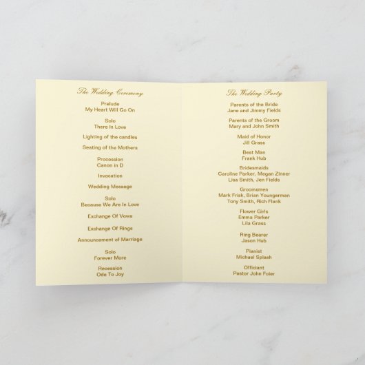 イエローフラワーズメイソンジャースプログラムカード プログラム (内部)