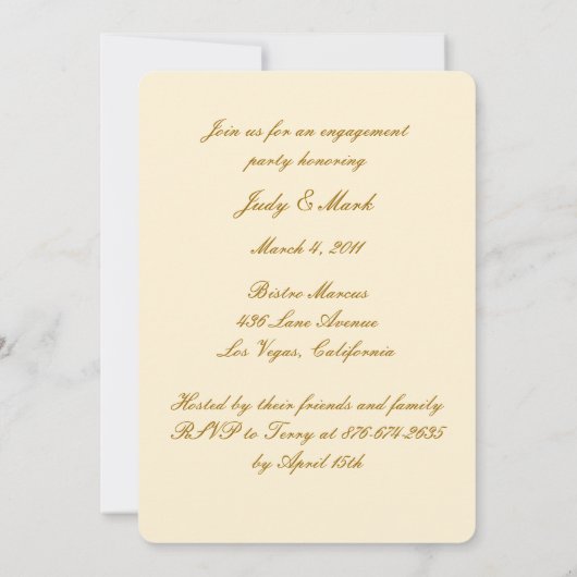 イエローフラワーズメイソンジャース婚約パーティ招待状 招待状 (裏面)