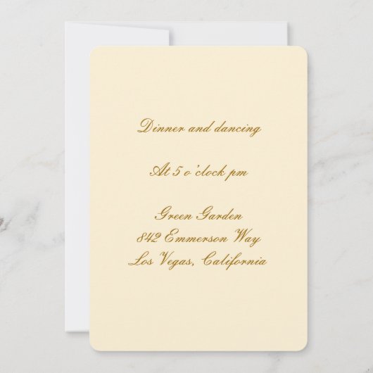 イエローフラワーズメイソンジャース披露宴カード 招待状 (裏面)