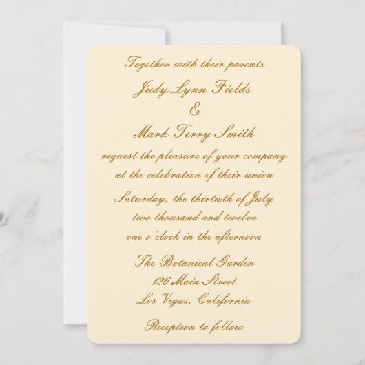 イエローフラワーズメイソンジャース結婚式招待状 招待状 (裏面)