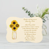 イエローフラワーズメイソンジャー結婚式招待状 招待状 (スタンド正面)