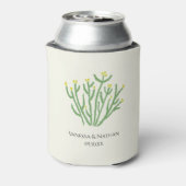 イエローフラワーチョラサボテン結婚式の引き出物 缶クーラー (缶裏面)