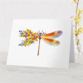 イエローフラワートンボ カード (黄色い花)