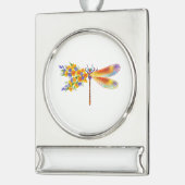 イエローフラワートンボ シルバープレートバナーオーナメント (左)