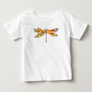 イエローフラワートンボ ベビーTシャツ