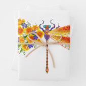 イエローフラワートンボ ラッピングペーパーシート (インサイチュ)