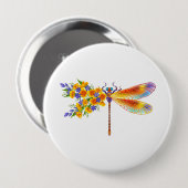 イエローフラワートンボ 缶バッジ (正面&裏面)